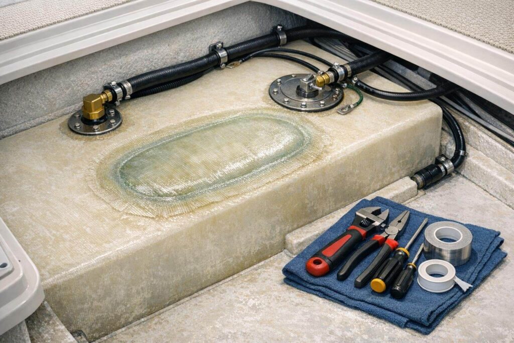 Completed Repaired Boat Fuel Tank