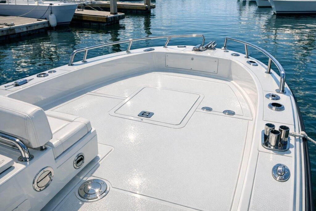 Finished Restored Fiberglass Boat Deck