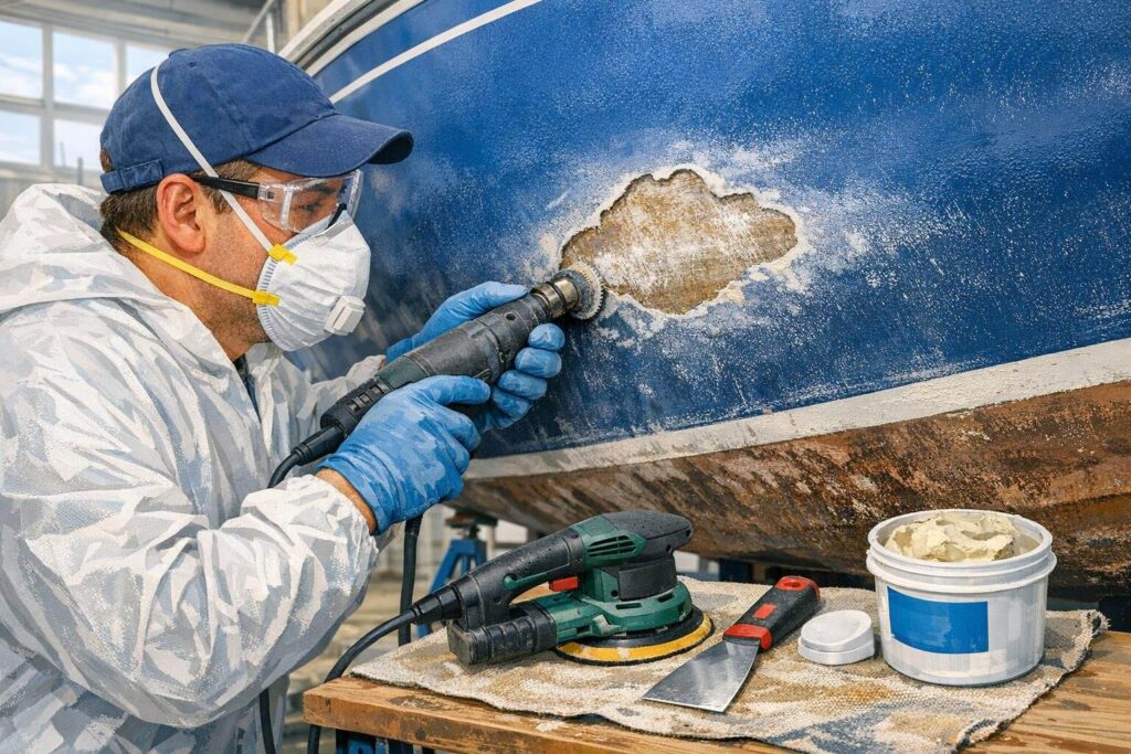 Repairing gelcoat blisters