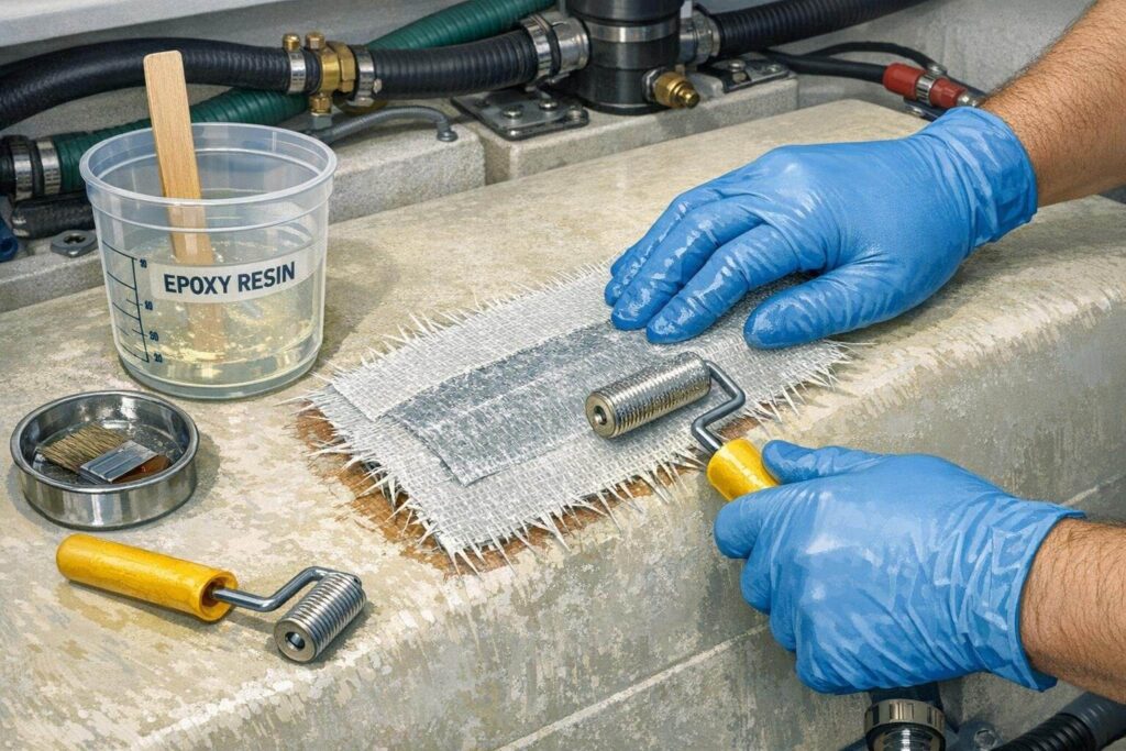 Repairing the Fiberglass Fuel Tank