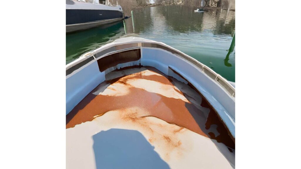 Fiberglass boat leak repair - Boat filled with water