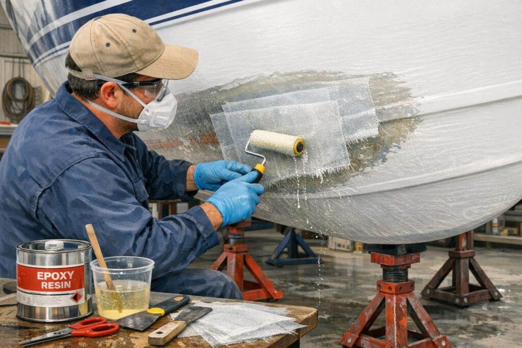 Applying Fiberglass Cloth and Resin