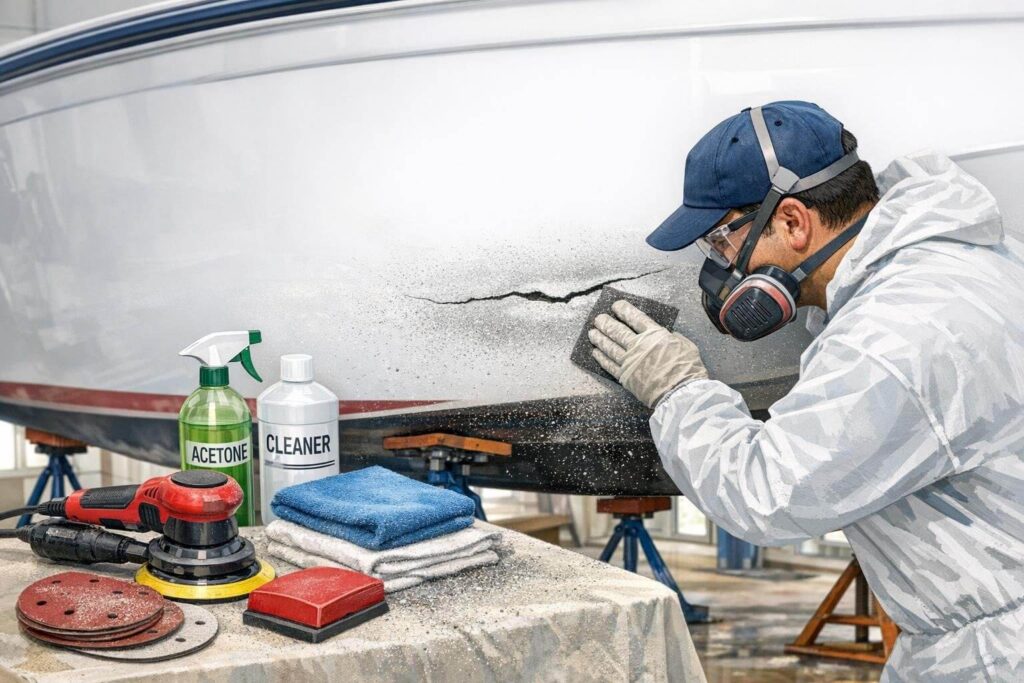 Cleaning and preparing the damaged area