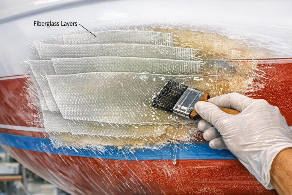 Layering Multiple Fiberglass Patches