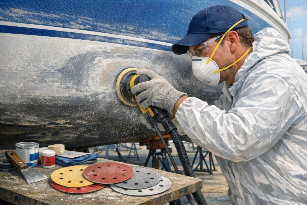 Sanding and smoothing the repair