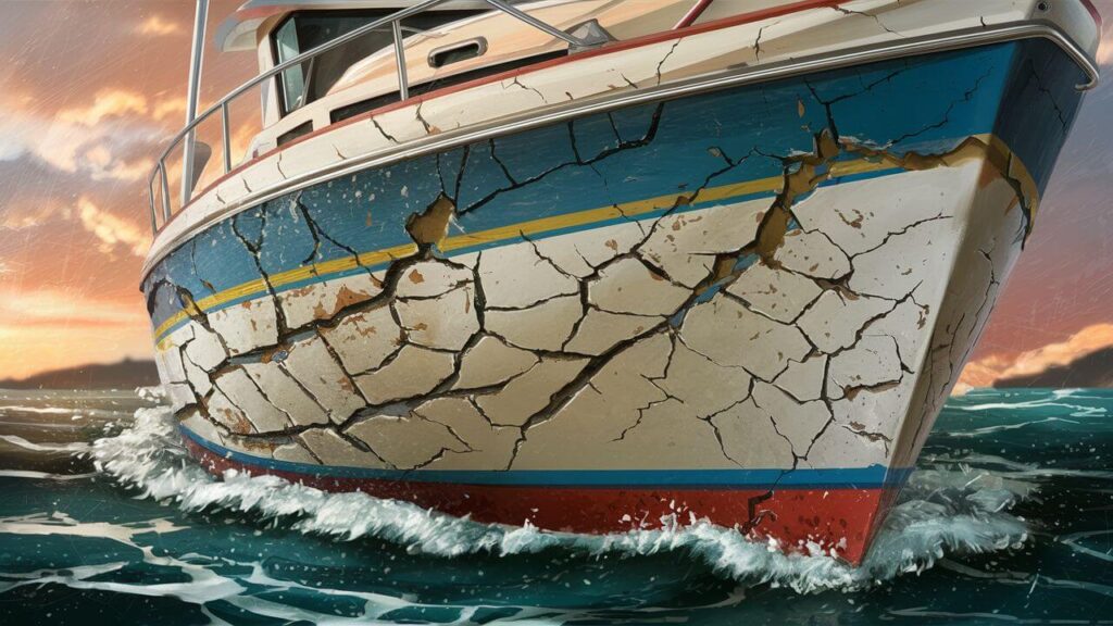 spider cracks on a boat gel coat