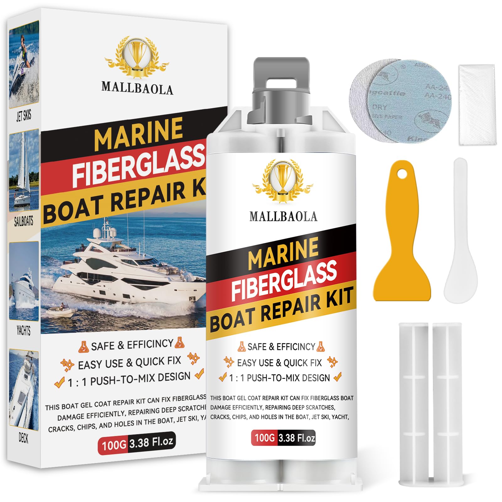 Mallbaola marine fiberglass repair kit