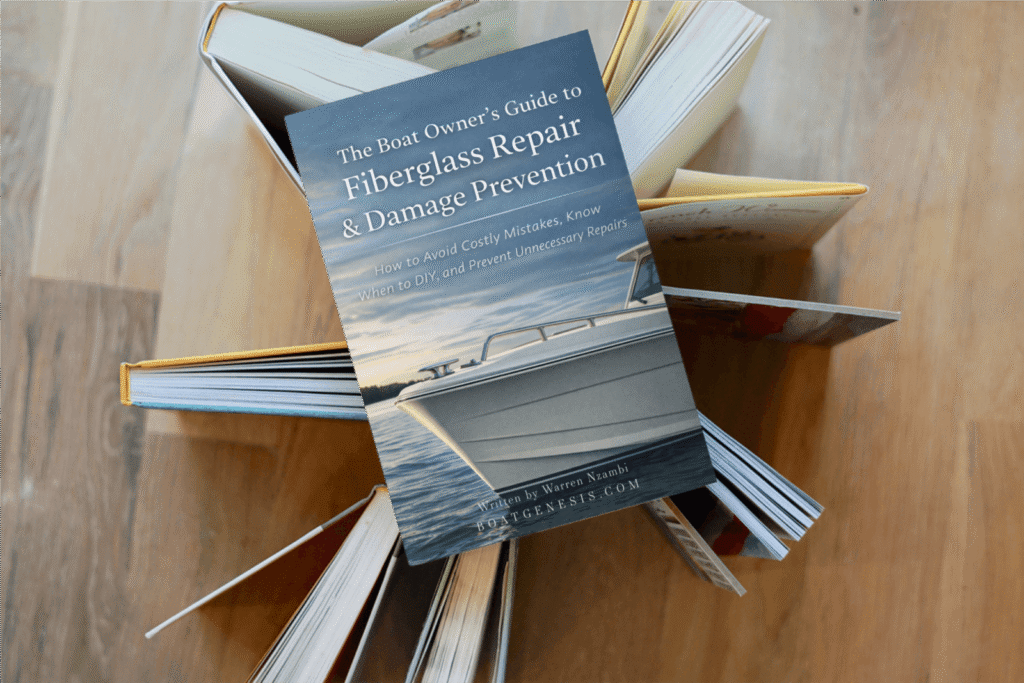 mockup - fiberglass boat repair guide view from the top