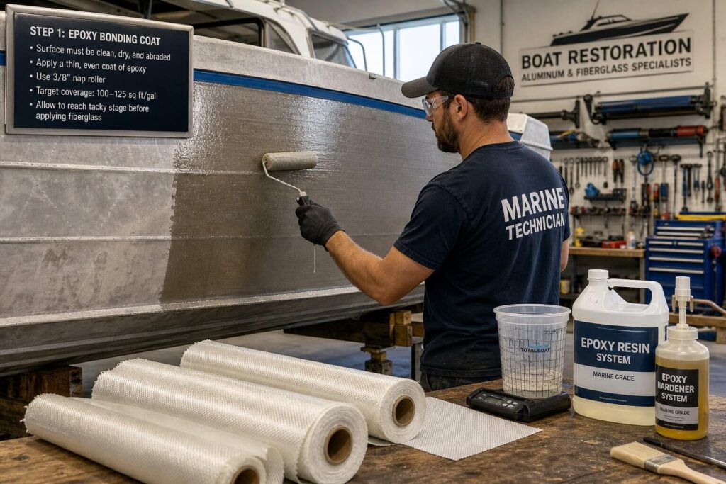 Applying Epoxy Bonding Layer to Aluminum