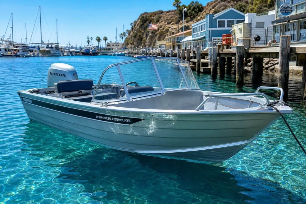Finished Fiberglass-Reinforced Aluminum Boat
